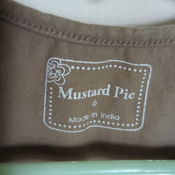Mustard Pie Elle Whimsical Skirt and Shirt Set with Ruffles, Lace Girls Size 6